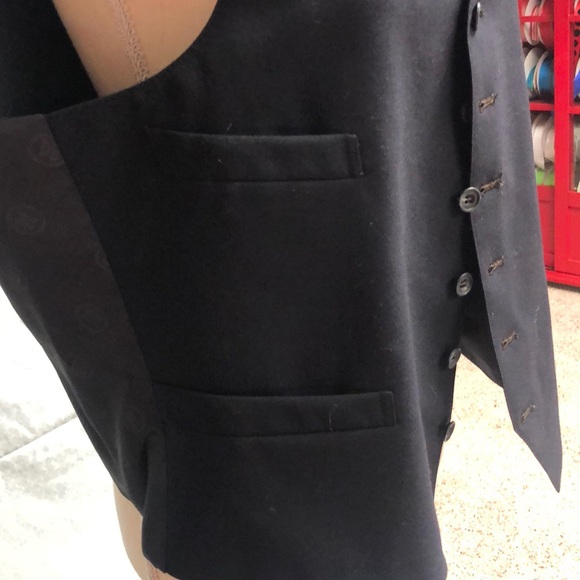 DB black 6 button vest w/satin back - Picture 3 of 4